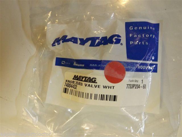 Maytag Gas Stove 74004432 Knob, Valve (wht) NEW IN BOX Maytag Gas Stove 74004432 Knob, Valve (wht) NEW IN BOX